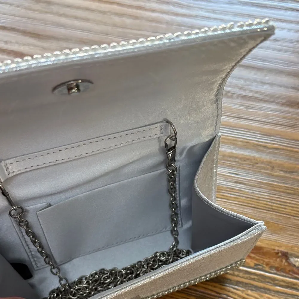 Sparkling Silver Rhinestone Clutch